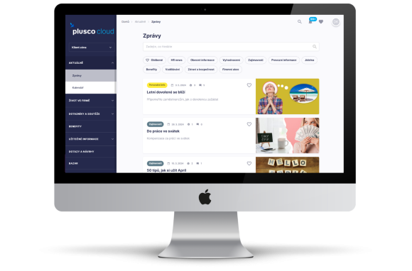 Aplikace pro zaměstnance Plusco